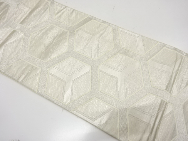 JAPANESE KIMONO / ANTIQUE FUKURO OBI / SILK / WOVEN KIKKO & CLASSICAL PATTERN